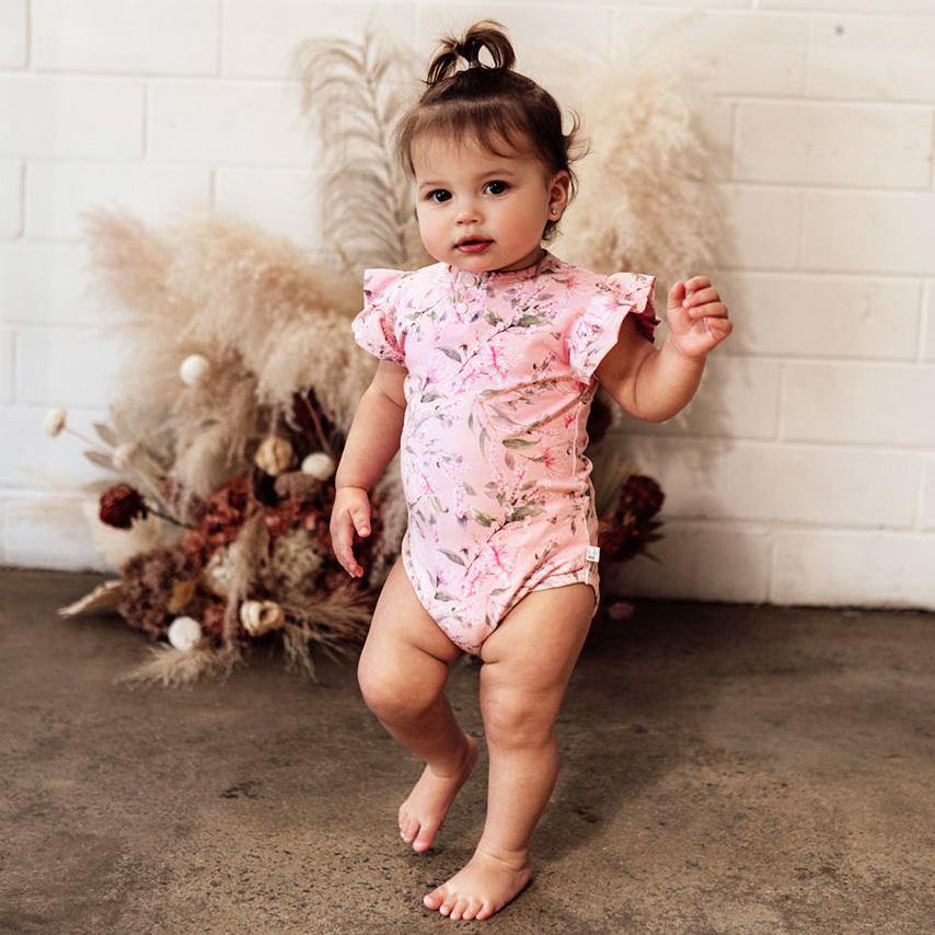 Snuggle Hunny Kids Pink Wattle Short Sleeve Bodysuit - Hillside Hampers