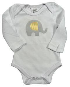 ES Kids Long Sleeve Romper Yellow & Grey Elephant 5411 - Apparel & Accessories > Clothing > Baby & Toddler Clothing > Baby One-Pieces ES Kids 