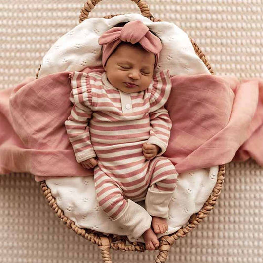 Rose Stripe Organic Growsuit size 000
