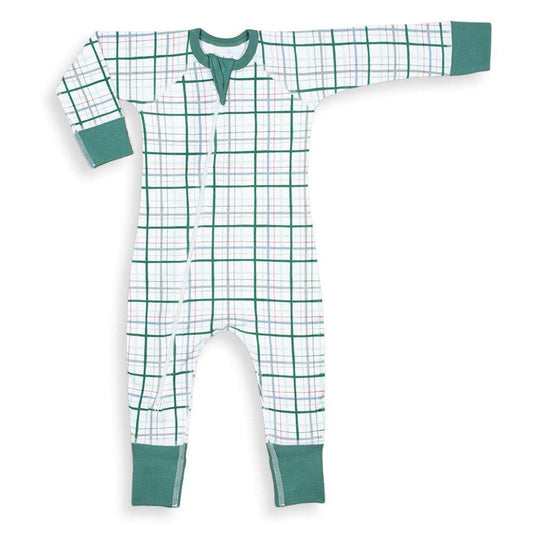 Sapling Child Organic Zip Romper - Green 5411 - Apparel & Accessories > Clothing > Baby & Toddler Clothing > Baby One-Pieces sapling child 